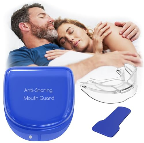 Anti-Snoring Mouth Guard, Snore Stopper, Adjustable Devices, Effective Solution, Professional & Reusable Mouthpiece, Reduce Snore and Enjoy Restful Sleep (Blue)