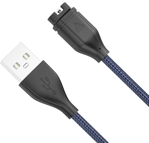 Oumida Cargador para Garmin Forerunner 55 / Forerunner 255/255 Music /255S/ Forerunner 165/165 Music, Forerunner 935 945 745 45 45S 245, Cable de Nailon de Carga Rápida USB 1M (Azul Oscuro)