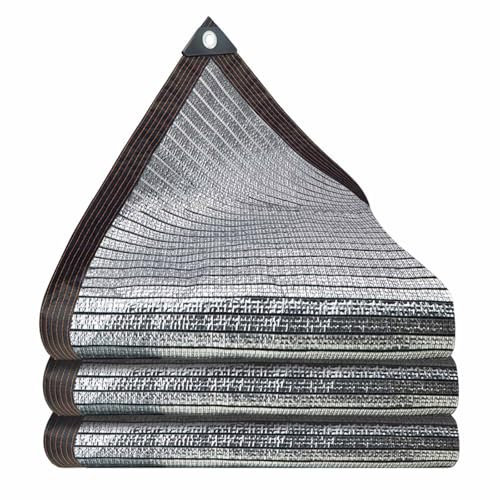 Aluminiumfolie Sonnenschutznetz 75%, Langlebig Atmungsaktiv Beschattung Sukkulenten Sonnenschutz Schatten für Pflanzen Und Blumen Heim Balkon Innenhof AußEnisolierung(5.0x15.0 m/16.4x49 ft)