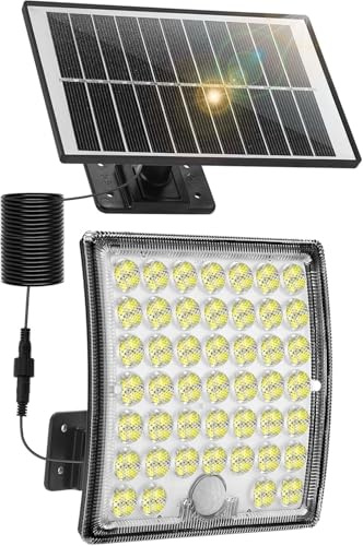 SENDALE Lampes solaires d'extérieur - 184 LED blanc froid - Étanche IP65 - Avec détecteur de mouvement - Pour terrasse, cour, garage