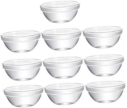 GALPADA Lot De 10 Petits Bols En Verre Empilables 75 Ml Résistant à Haute Température Pour Desserts Et Puddings Usage Familial Et Restauration