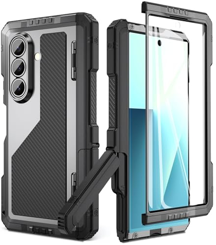 Beeasy Custodia per Samsung Galaxy Z Fold 7, protezione con cerniera di grado militare, custodia per Samsung Fold 7, antiurto, Heavy Duty, corpo intero, resistente, armatura in metallo, con pellicola