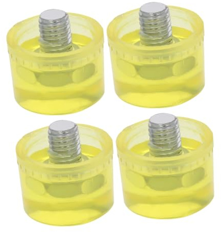 Angoily 4 Pcs Rubber Mallet Heads Replacement Striking Tips for Shock Absorption DIY Craft Tools Household Projects