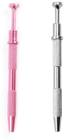 2 PCS Piercing Ball Grabber, 12cm Piercing Ball Screw Tool with 4 Claws Piercing Pliers for Jewelry Craft (Pink, Silver)