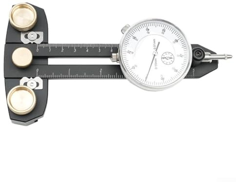 Guía de sierra de mesa de corte fino con indicador de dial, precisión de 0.01 mm, escala ajustable para tiras estrechas, se adapta a pistas de ranura en T de 3/8 x 3/4 pulgadas, aleación de aluminio