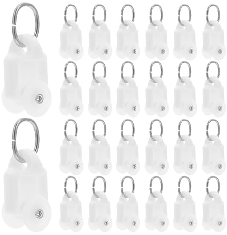 POPETPOP 100 pièces roulettes pour Rail Rideau Double Roue Silencieuses Plastique Patins Coulissants Robustes Compatibles avec Tringles Lourdes Installation Facile pour Rideaux Épais et