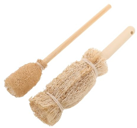 FIXOSHEE 2pièces Goupillons Pivotants pour Biberons de Luffa Naturel Lot pour Nettoyer Biberons Tasses et Accessoires Alimentation