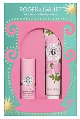 Roger Gallet Coffret de Noël Rose Crème Mains 30 ml + Baume à Lèvres 3,5 gr