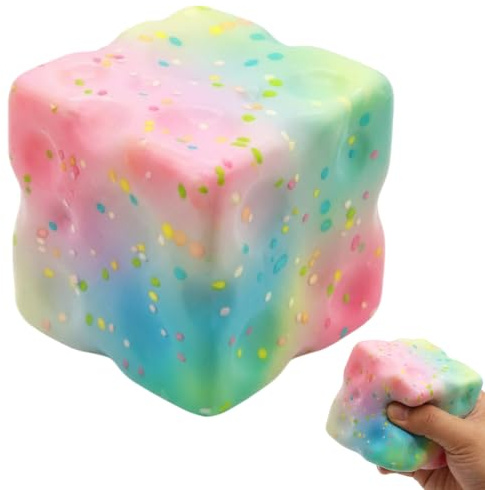 Ice Cube Squishy, Squishy Cube, Stress Relief Fidget Tool, Pocket Sized Hand Exercise, Elegant Decoration for Office and Desk, 8 cm Squishies Cube for Focus and Calm