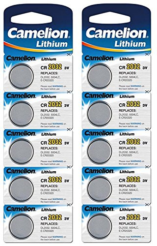 Camelion 10-er Pack Lithium Knopfzelle 3 V, DL2032/5004LC CR2032