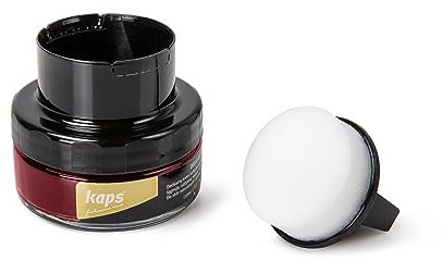 Kaps Professional Schuhpflege Delicate Cream mit Schaumaplikator - Schuhcreme & Pflegemittel zur Reinigung und Auffrischung von Naturleder und Synthetik (50ml) (112 - Rot)