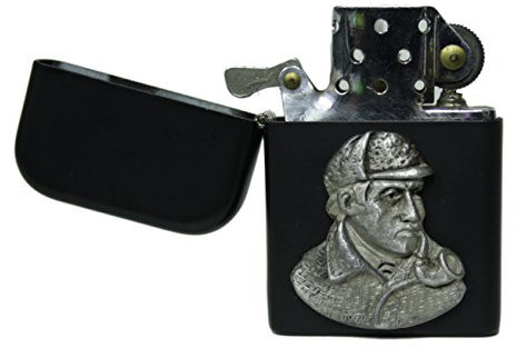 Encendedor de gasolina Sherlock Holmes negro mate
