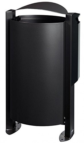 ROSSIGNOL Arkea Poubelle 100 l, avec pied et cendrier 3 l, en 4 couleurs, couleur : gris manganèse