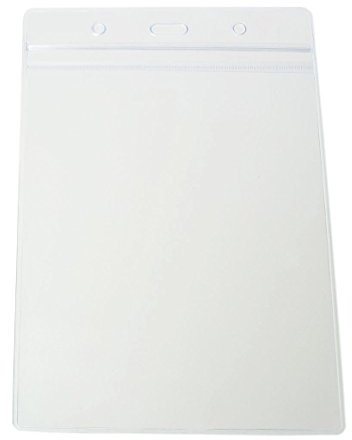 Lanyards Tomorrow A6 ID-bricka/fodral för namnskylt, stående format, yttermått 17,5 x 11,8 cm, för kort med 14,8 x 10,5 cm, transparent PVC, 50 stycken