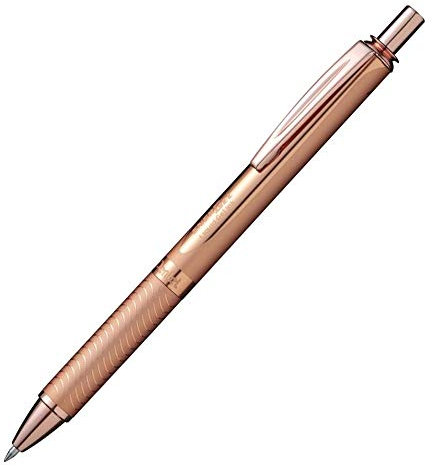 Pentel BL407PG-A EnerGel Sterling Liquid Gel Rollerball Pen, Rose Gold Body, Line Width 0.35 mm, Ball Diameter 0.7 mm, Ink Colour Black (Pack of 1)