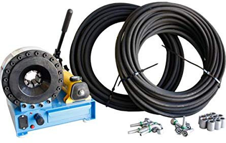 BUNDLE_2 - Mobile Schlauchpresse für Hydraulikschlauch HMSP-P16HP, incl. Pressbacken und Schlauchmaterial