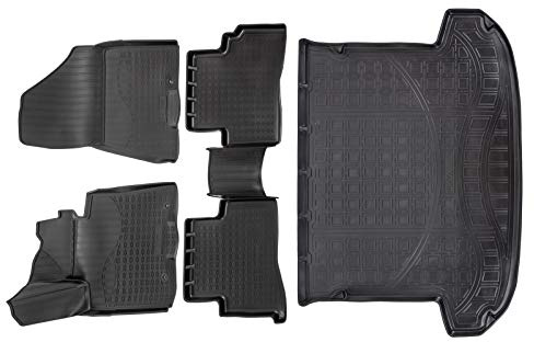 J&J AUTOMOTIVE | Allwetter TPE Gummimatten + Kofferraumwanne Set Für Sportage 2016-2021, Antirutsch, Passgenau, Rand 2-4cm, Schwarz