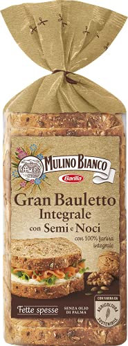 Mulino Bianco Gran Bauletto Integrale Semi e Noci, Ottimale per Tramezzini, Sandwich e Tartine, 465 g