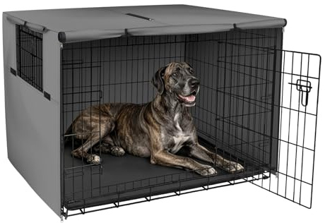 Explore Land 137,2 cm Hundekäfig-Abdeckung, strapazierfähiges Polyester, universelle Passform für Hundekäfige aus Draht (grau)