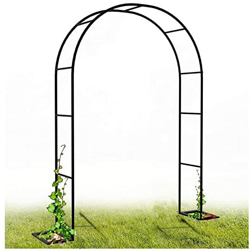 Vetris Torbogen Metall Stabil Rosenbogen Verzinkt massiv Rankenbogen Rundbogen Rankgitter wetterfest Gartenbogen Rankhilfe für Klettern von Weinreben Schwarz 140x230cm 180x220cm 220x220cm