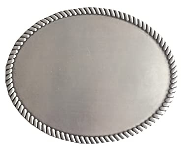 Antik borstad silver oval blank bältesspänne finns också i USA