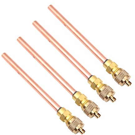 Hsthe Sea 4Pcs Refrigerator Check Valve, thickened Air Conditioner Conditioning Filling One Way Valves, Refrigerant Filling Valve Air Conditioning Refrigerator Accessories