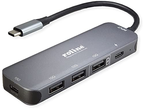Roline Hub USB 3.2 Gen 2, 4X, Cable de conexión Tipo C