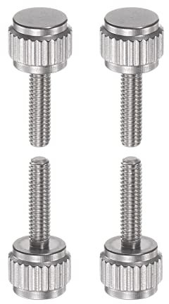 sourcing map 4 Stück Runde Flache Kopf Rändeldaumen M2.5x10mm Hand Klemmgewindeschrauben Knaufbolzen für Vernier Bremssättel