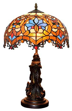 GAUUA Tiffany Style Table Lampe 12 Pouces Baroque Tachage de Lampe en Verre tachée Shades Antique Décoration Lampe de Bureau pour Salon Salle d'étude de Chambre à Coucher