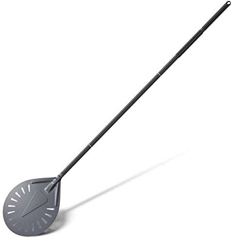 Aluminum Turning Pizza Peel, 9 Inch Pizza Turning Peel with Detachable 33 or 48 Inch Long handle, Luxury Pizza Paddle for Baking Homemade Pizza Bread