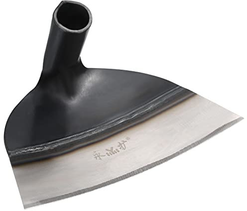 PATIKIL 6.7 Totalmente Acero Endurecido Azada, Manual Azada Jardinería Herramienta Afilada Jardín Bordeadora Desbrozadora para Patio Desmalezar Plantar, Gris