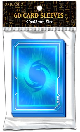 WAIFUWORLD SHOP YGO Kartenhüllen | Card Sleeves kompatibel mit Japanische Yu-Gi-Oh! TCG Karten | partieller Holoeffekt | 60 Stück pro Pack | YGO Hüllen Cyber Design (Blue)
