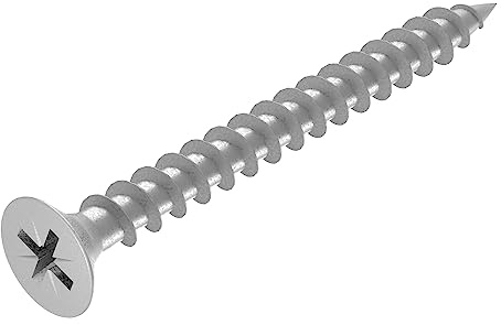 SECCARO Spanplattenschraube 4 x 40 mm, Edelstahl V2A VA A2, Holzschraube mit Vollgewinde, Kreuzschlitz/PZ, 200 Stück