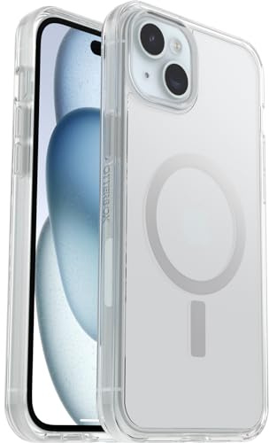 OtterBox Symmetry Clear for MagSafe Case for iPhone 15 Plus/iPhone 14 Plus, Shockproof, Drop proof, Protective Thin Case, 3x Tested to Military Standard, Clear