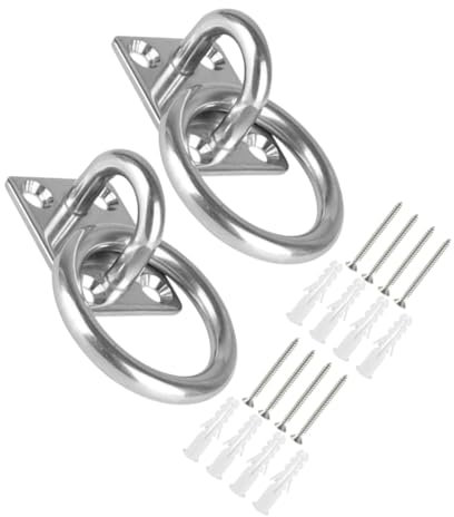 Hemobllo 2pcs Ceiling Hooks Pad Eye Heavy Duty Stainless Steel Hooks for Hammocks Garden Outdoor Ceiling Mount