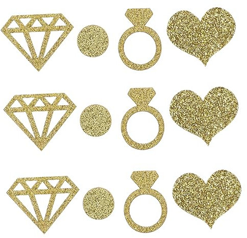 Cabilock 2taschen Goldene Herz Und Ringform Konfetti Für Hochzeitsfeiern Kreative Tischdekoration Und Party-dekorationsartikel Für Anlässe