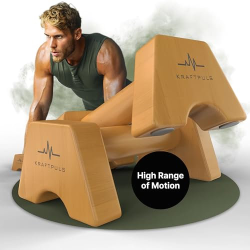 KRAFTPULS® Liegestützgriffe - als Calisthenics Equipment – rutschfeste & nachhaltige Parallettes und Handstand Griffe - ideal als Calisthenics Griffe