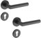 KARATINTL Poignée de porte noire - Poignées de porte intérieure - Rosace ronde - En forme de L - Cylindre profilé PZ - Noir mat - Pour portes de chambre - Norme DIN (cylindre profilé Black-PZ)