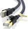 CABNEER Cable Ethernet Cat 8 1 Metro, Cable de Red Cat 8, Cable Internet RJ45, Cable LAN Alta Velocidad 40Gbps 2000MHz, Ethernet Cable Trenzado Compatible Cat 7 Router Modem WIFI