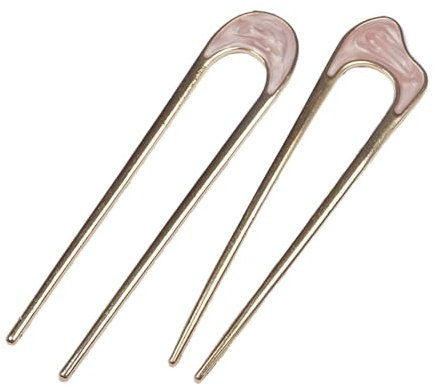 Forchetta per capelli bassa, 2 pezzi, forcelle per capelli, French Twist, fermaglio per capelli a forma di U, resistente, accessorio per capelli rosa