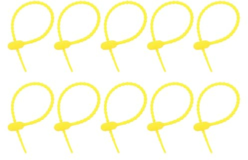 sourcing map 20Pcs 7 Silicone Cable Ties, Reusable Zip Ties Strips Twist Tie, Cable Cord Wraps Management Organizer for Home Office Kitchen Food Bag, Yellow