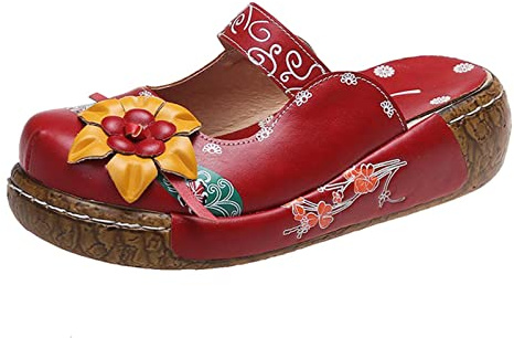Zoccoli Pantofole Donna Estive Vendita, Fiori Ciabatte Donna Estive con Chiuse Davanti Sandali Comodi Ed Eleganti Sandali Con Zeppa Sandalo Comode Scarpe Eleganti Pantofola per Casa e Esterni