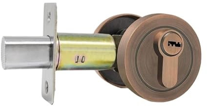 Zinc Alloy Dull Lock Double-Sided Invisible Door Lock Indoor Auxiliary Lock Wooden Door Secret Door Lock Channel Single-Sided Lock(Red Bronze)