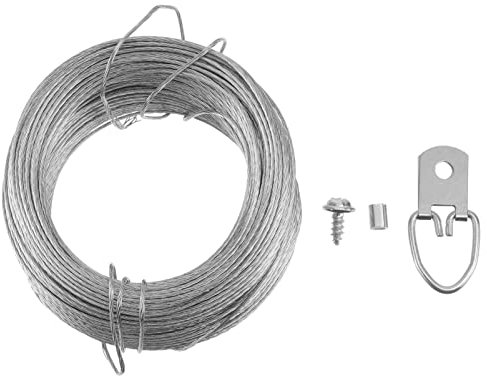 DIYEAH 1Set Set di gancio della corda filo per appendere foto fune appendiabiti Argento