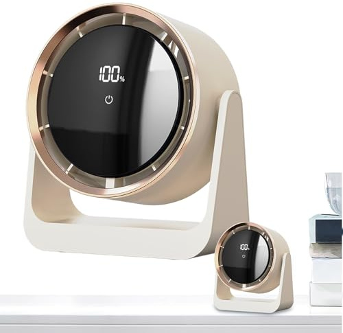 Ventilatore da tavolo, motore USB ricaricabile, funzione di raffreddamento silenzioso, circolazione d'aria personale con funzione luce notturna, ventilatore da tavolo per uso in dormitorio, camera da