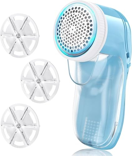Lint Remover Fabric Shaver, Bobble Remover for Clothes Lint Remover Debobbler Clothes Shaver 2-In-1 Lint Roller Wool Defuzzer Fluff Remover Quick and Effective (3 Blades Included)