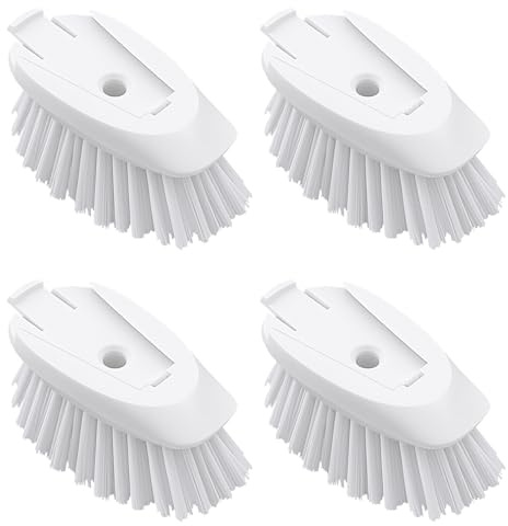 Dish Brush Refills 4 Pack, White Replacement Brush Heads Compatible with OXO Dish Brush & OXO Dish Scrubber