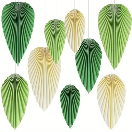 9 Abanico de Papel con Flores Guirnalda Cumpleaños Decoraciones Fiesta Colgantes Adecuado para Cumpleaños, Bodas, Graduaciones, Fiestas Infantiles y Fiestas en el Jardín