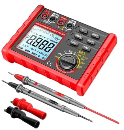 Testeur Multimètre, MH15 Ohmmètre numérique, testeur de résistance d'isolement, 6000 points, condensateurs, mégohmmètre, outil haute tension