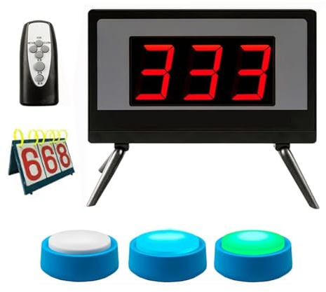 Esquema inalámbrico de pulsadores para concursos, Set de pulsadores inalámbricos para Juegos, con Control Remoto, Ideal para competiciones, Fiestas y Aprendizaje Interactivo.(3 Group)